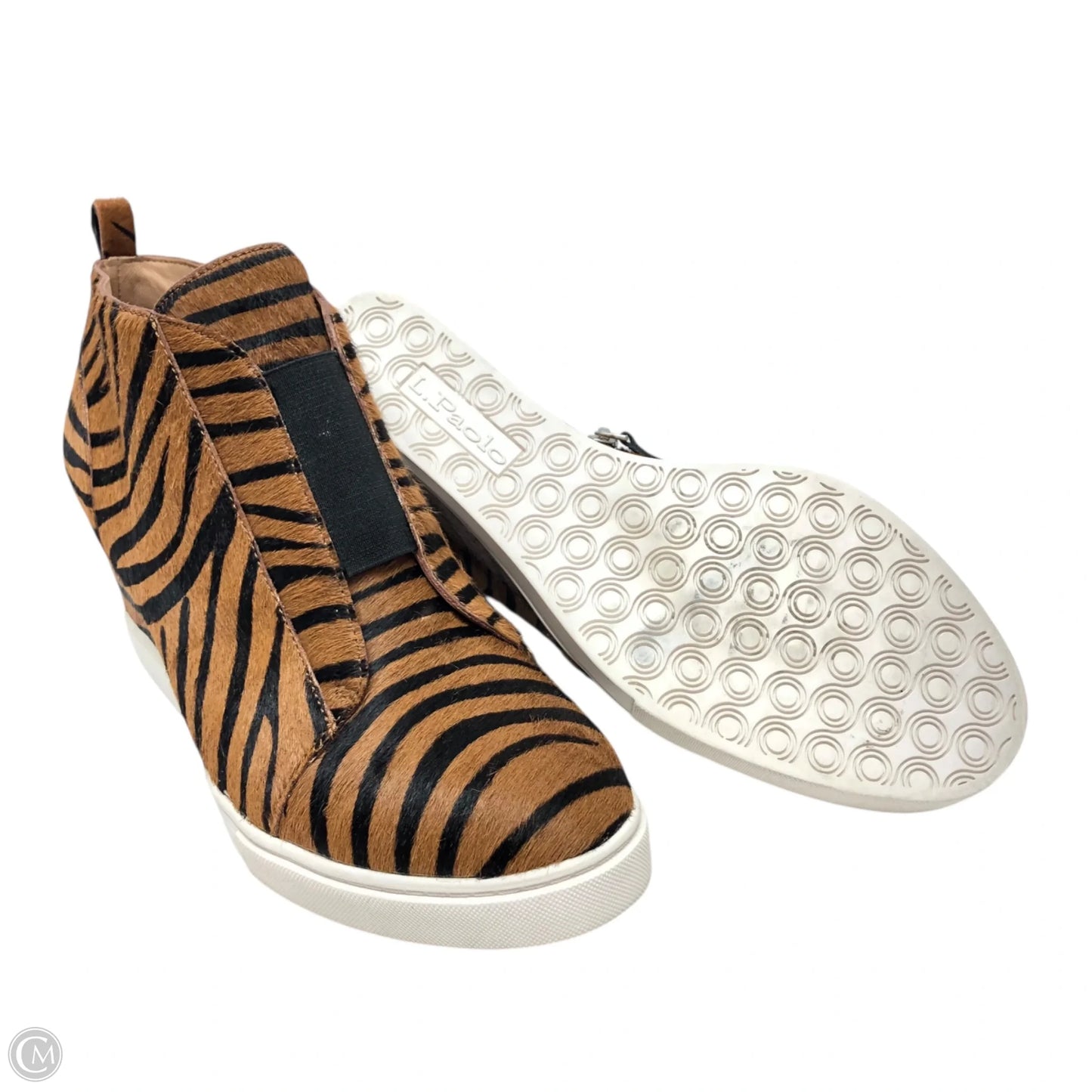 Shoes Heels Wedge By Linea Paolo In Black & Brown, Size: 8.5