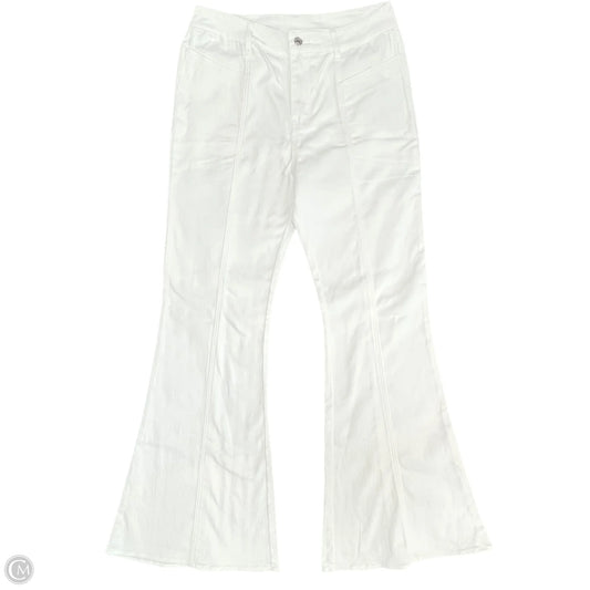 Jeans Flared By Entro In White Denim, Size: L