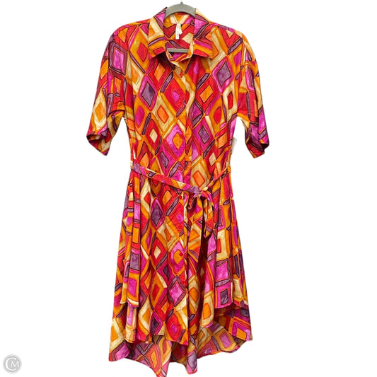 Dress Casual Midi By Clothes Mentor In Orange & Pink, Size: L