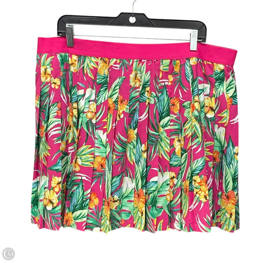 Athletic Skirt By Ideology In Green & Pink, Size: 2x