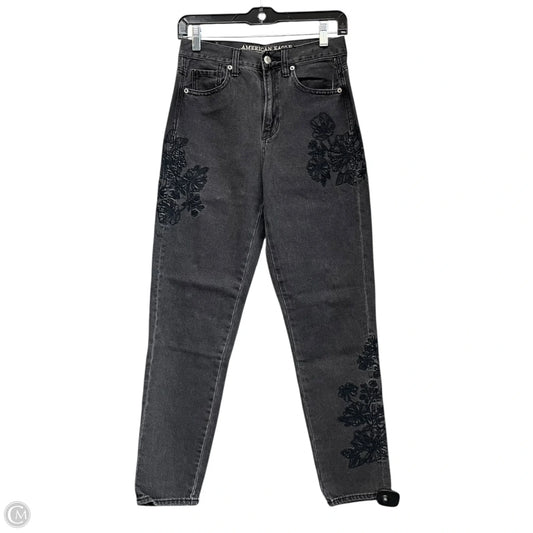 Jeans Boyfriend By American Eagle In Black Denim, Size: 2