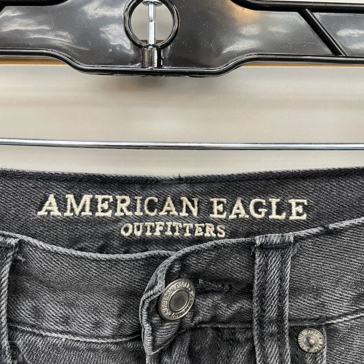 Jeans Boyfriend By American Eagle In Black Denim, Size: 2