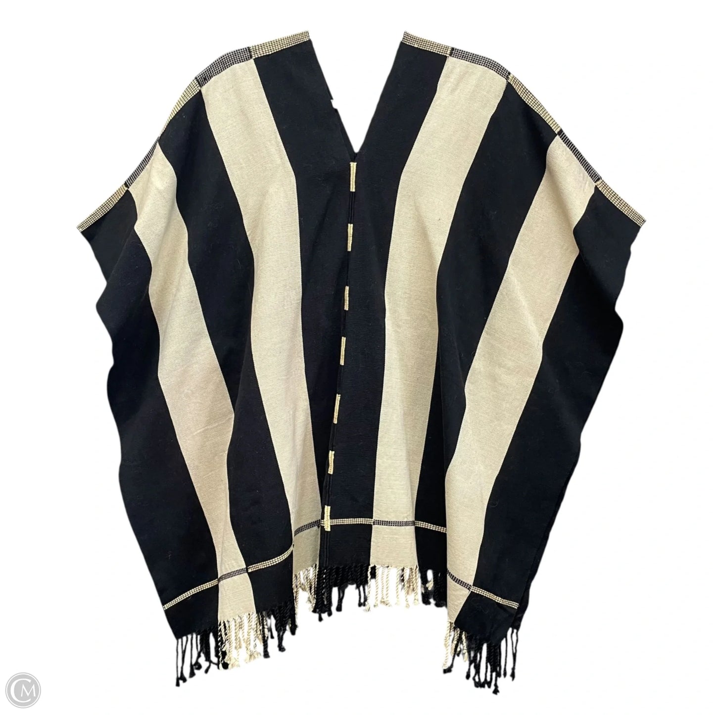 Poncho By Cmc In Black & Cream, Size: Osfm