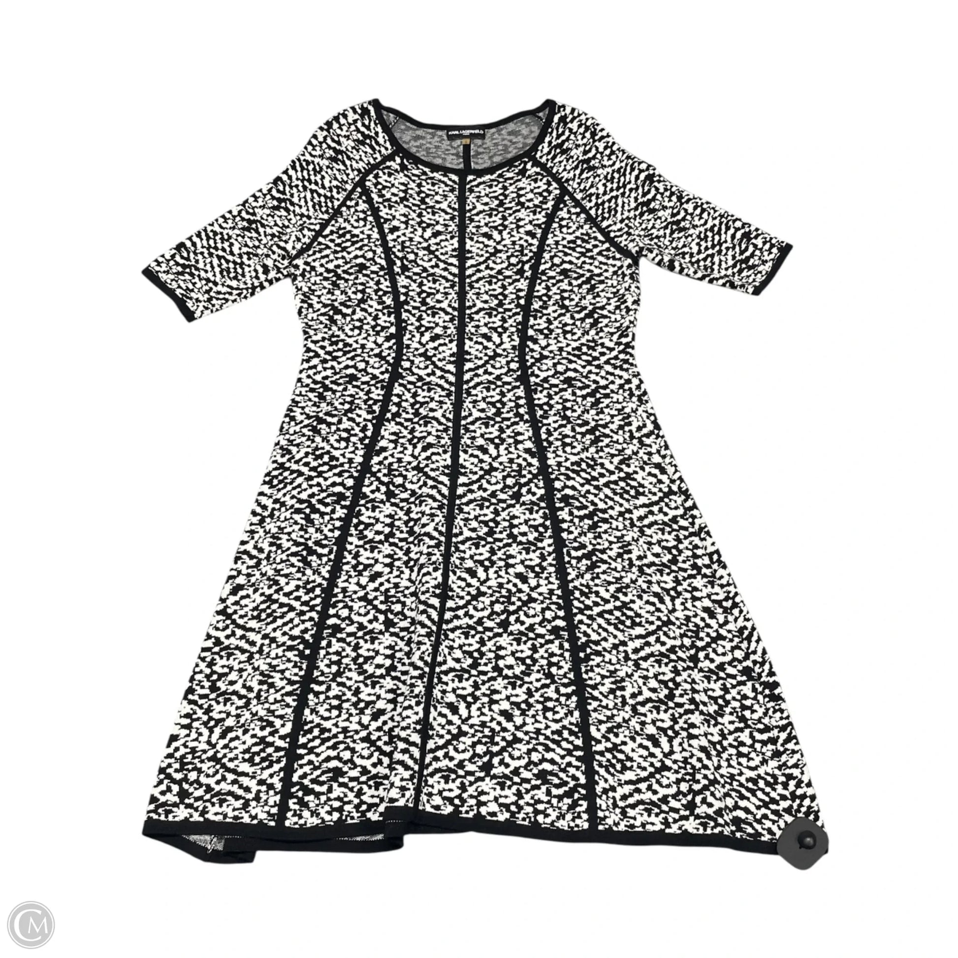 Dress Designer By Karl Lagerfeld In Black & White, Size: L – Clothes Mentor Arlington TX #293