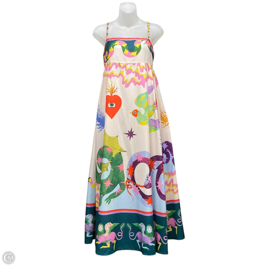 Dress Casual Midi By Clothes Mentor In Blue & Cream, Size: M