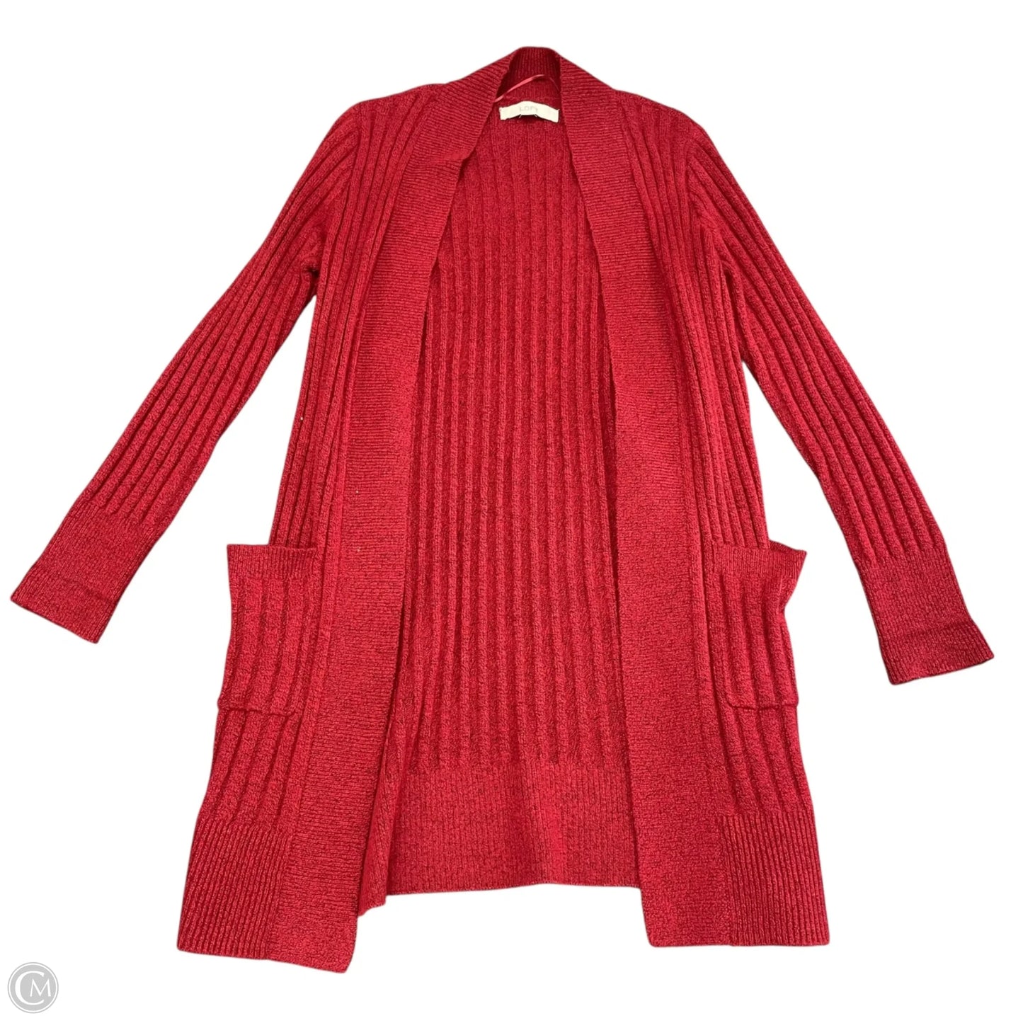 Sweater Cardigan By Loft In Red, Size: Xs
