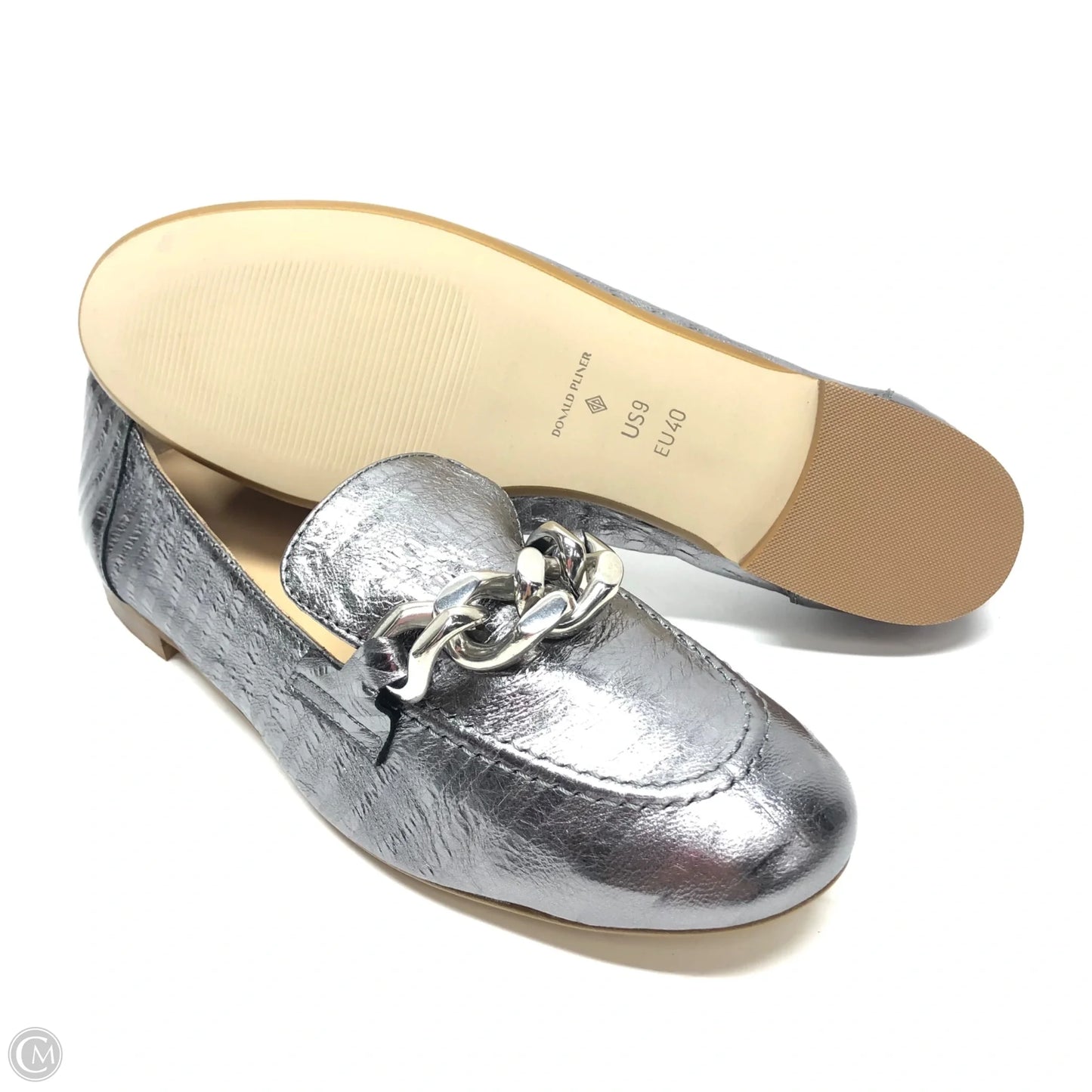Shoes Flats By Donald Pliner In Silver, Size: 9
