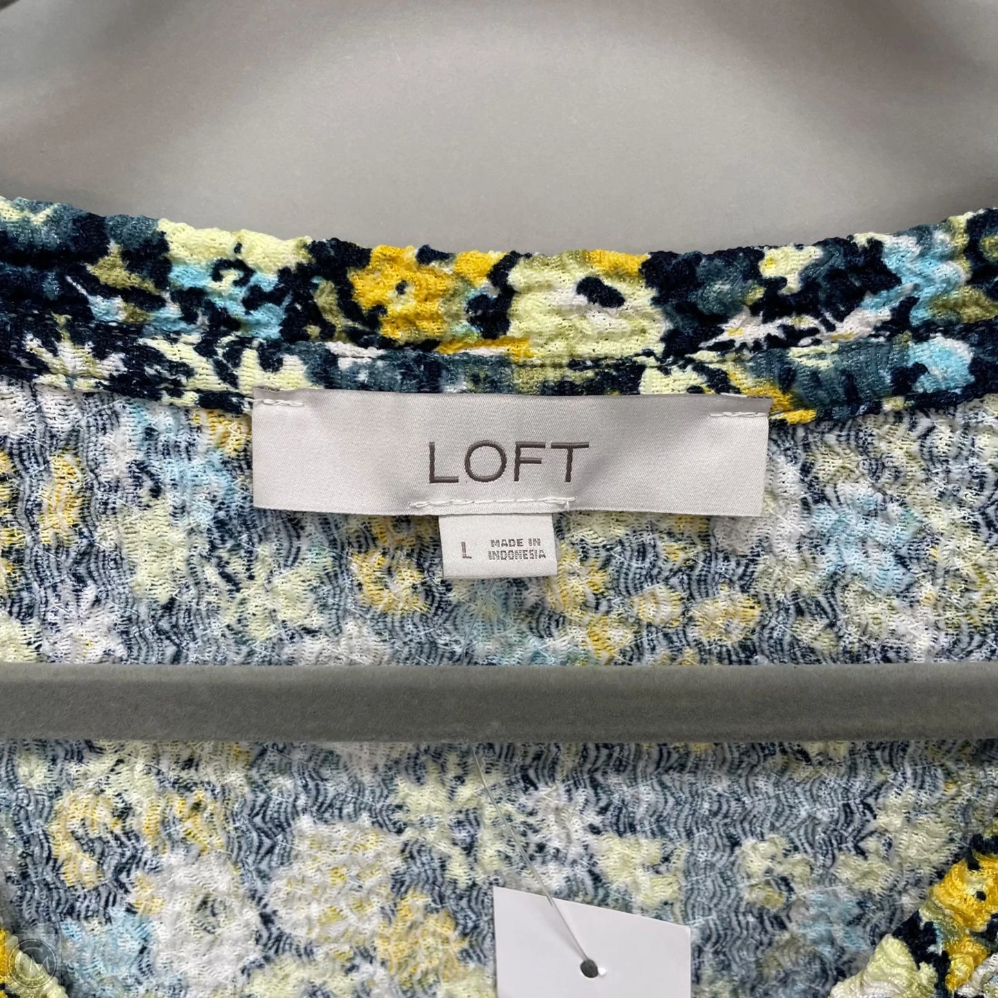 Top Long Sleeve By Loft In Blue & Yellow, Size: L
