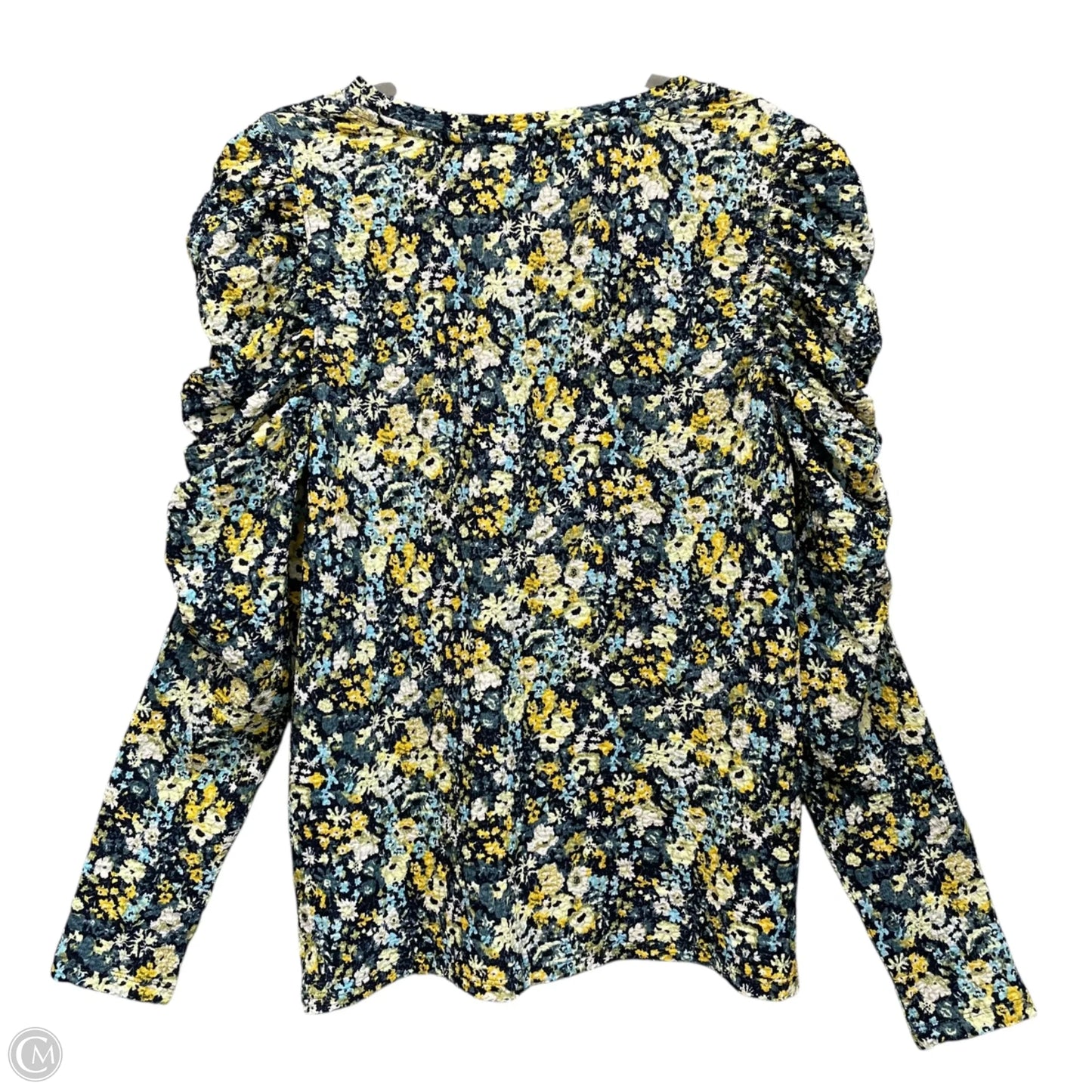 Top Long Sleeve By Loft In Blue & Yellow, Size: L
