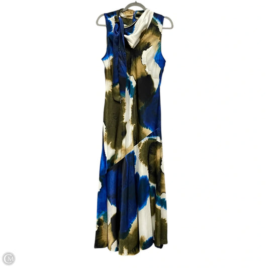 Dress Casual Midi By Dkny In Blue & Cream, Size: M
