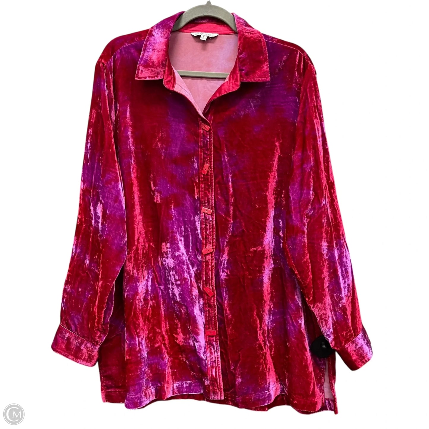 Tunic Long Sleeve By John Mark In Pink & Red, Size: L