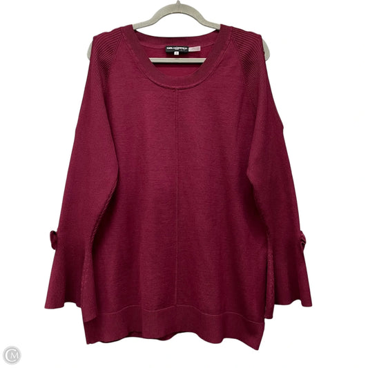 Sweater Designer By Karl Lagerfeld In Maroon, Size: Xl