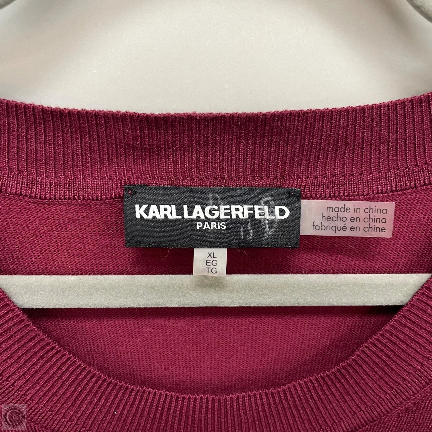 Sweater Designer By Karl Lagerfeld In Maroon, Size: Xl