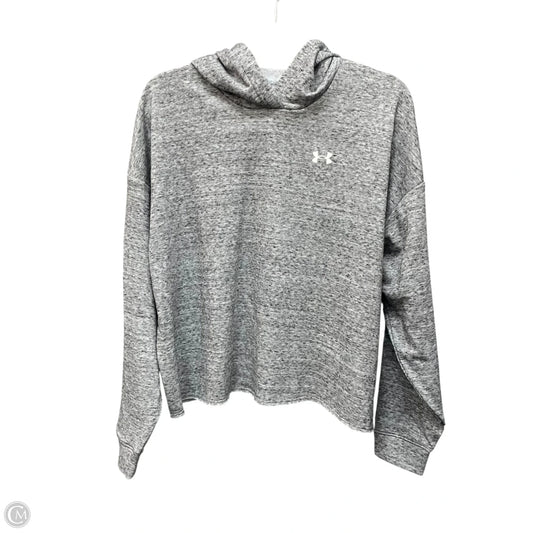 Athletic Top Long Sleeve Hoodie By Under Armour In Grey, Size: Xs