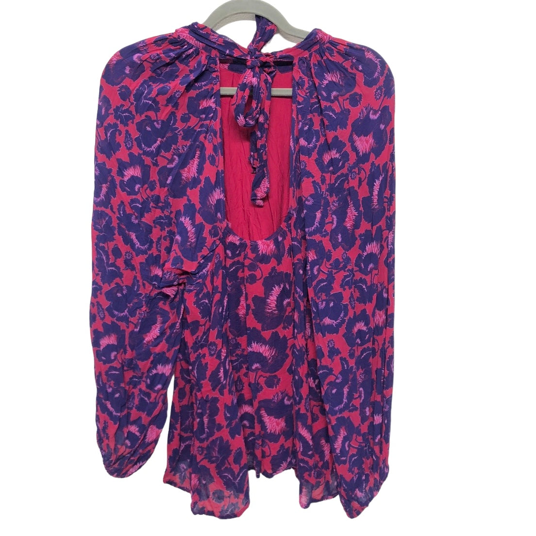 Purple & Red Blouse Long Sleeve Maeve, Size L