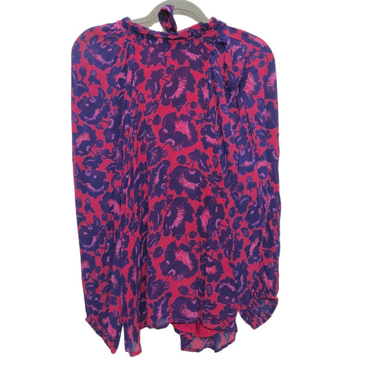 Purple & Red Blouse Long Sleeve Maeve, Size L