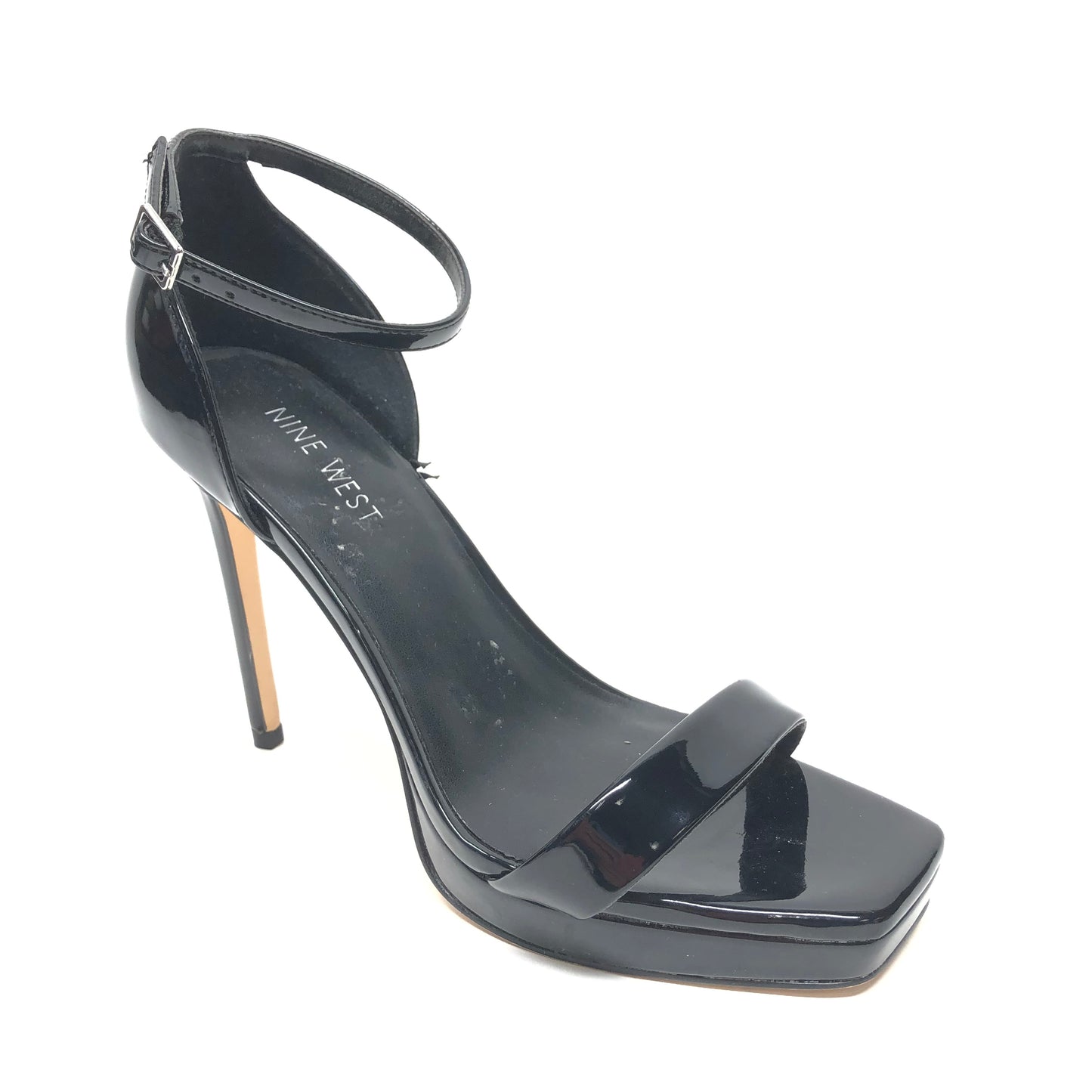 Black Sandals Heels Stiletto Nine West, Size 7.5