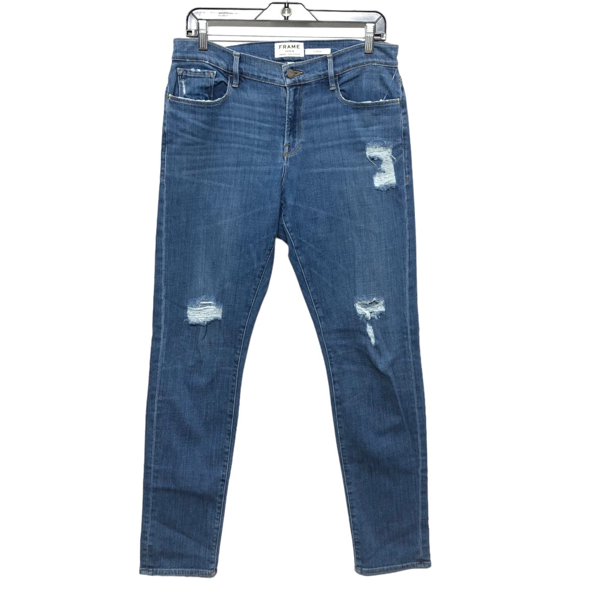 Jeans Skinny By Frame In Blue Denim, Size: 6