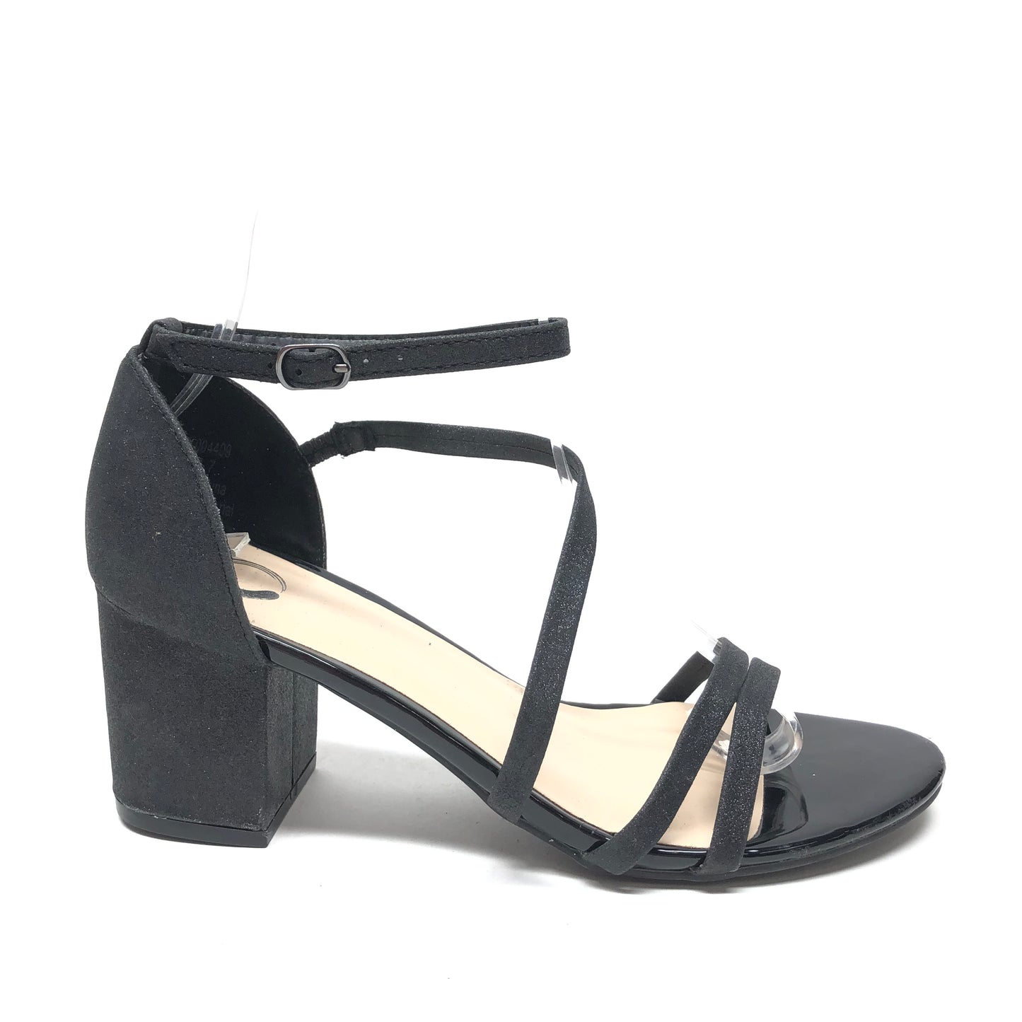 Black Sandals Heels Block Journee, Size 7