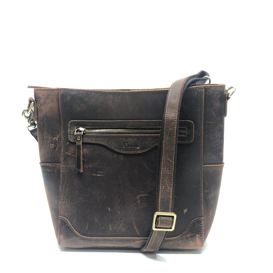 Crossbody Leather By Clothes Mentor, Size: Large