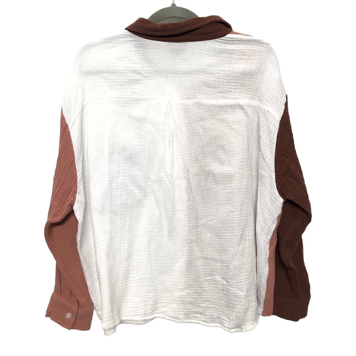 Tan & White Top Long Sleeve Clothes Mentor, Size Xl