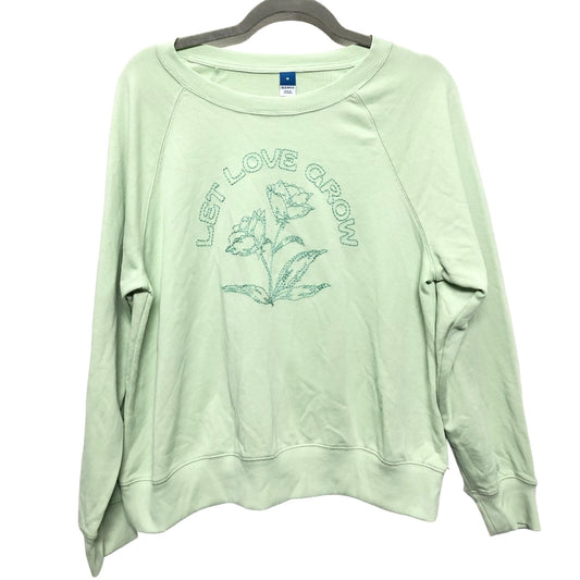 Sweatshirt Crewneck By Old Navy In Green, Size: M