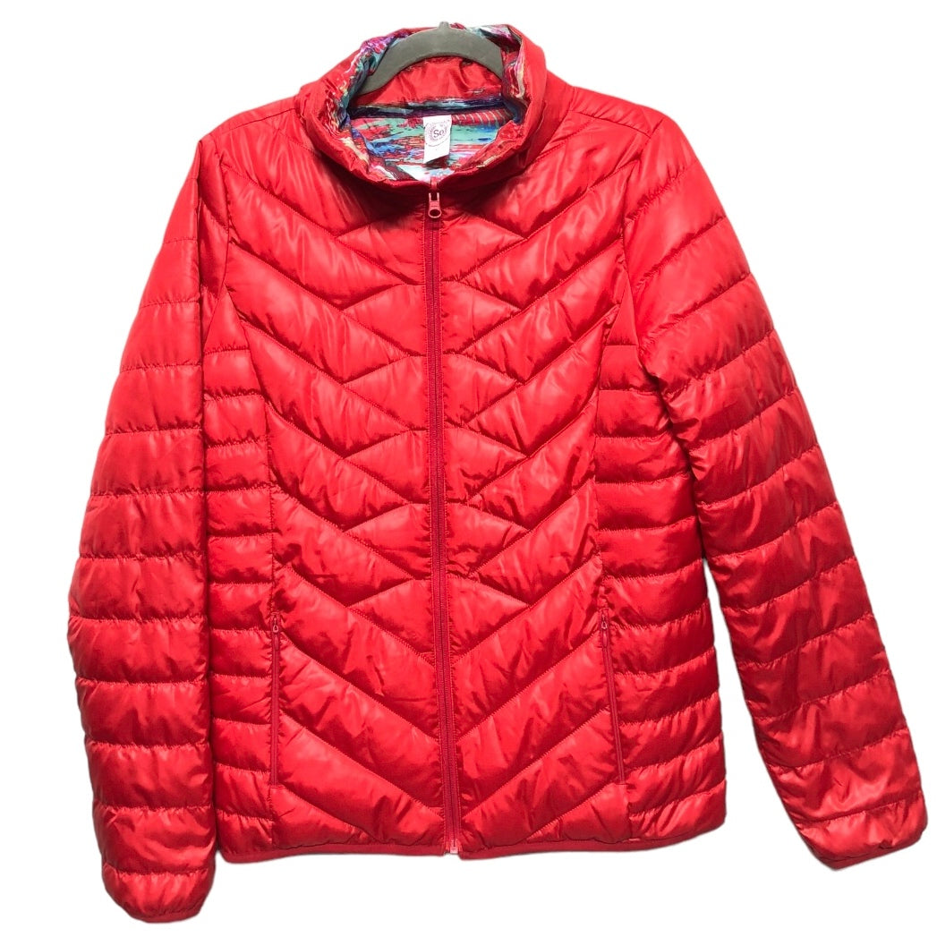 Jacket Puffer & Quilted By So In Red, Size: M