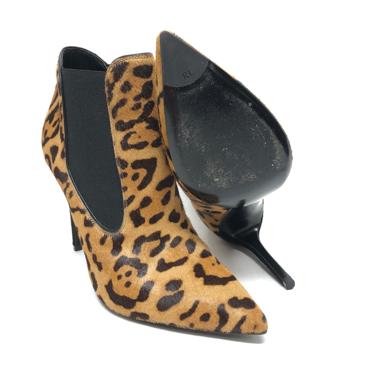 Boots Ankle Heels By Ralph Lauren In Animal Print, Size: 6.5