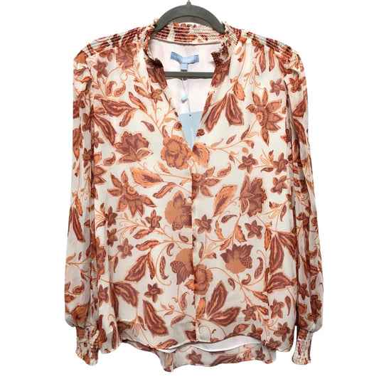 Blouse Long Sleeve By Antonio Melani In Orange & White, Size: Xs