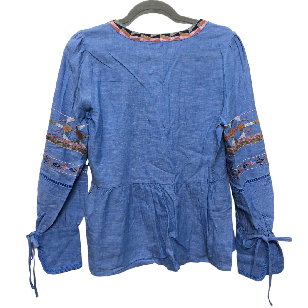 Blouse Long Sleeve By A Loves A In Blue, Size: S