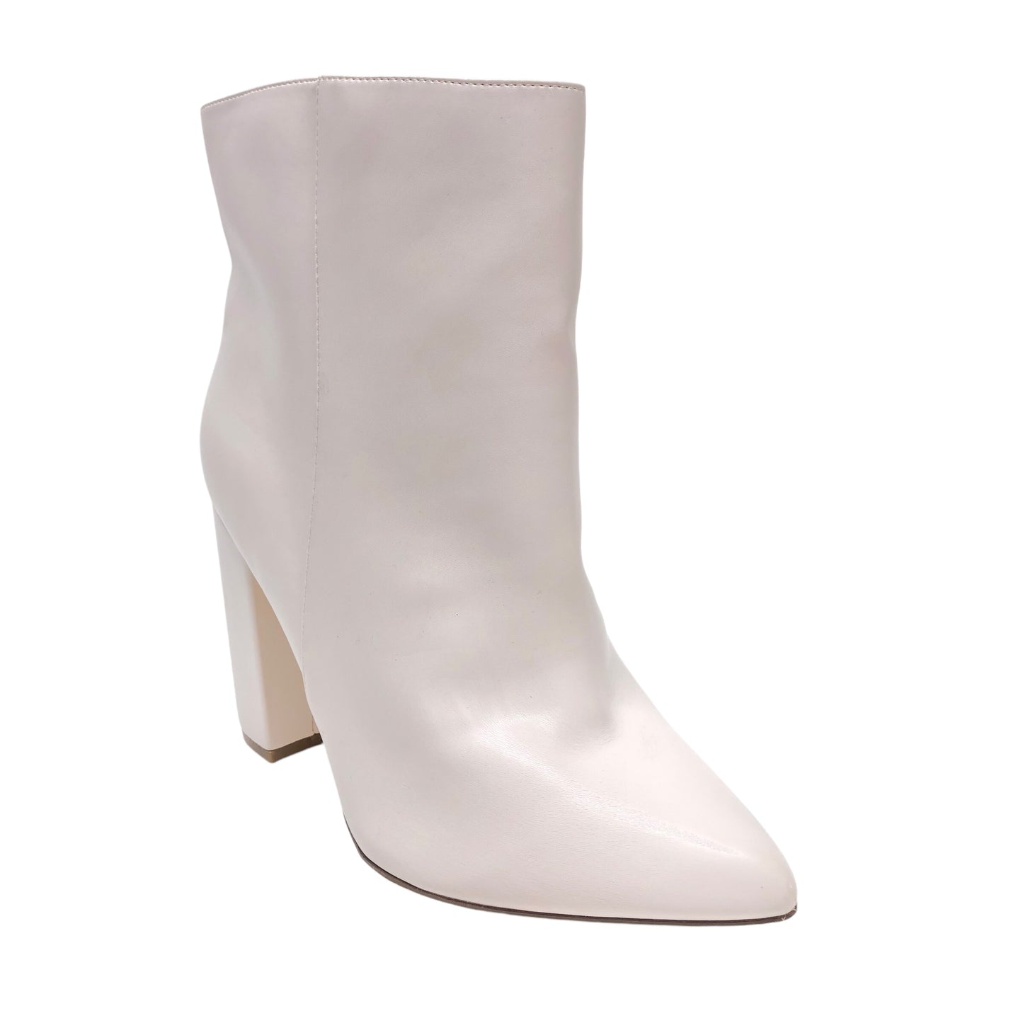 Boots Ankle Heels By Just Fab In Ivory, Size: 9