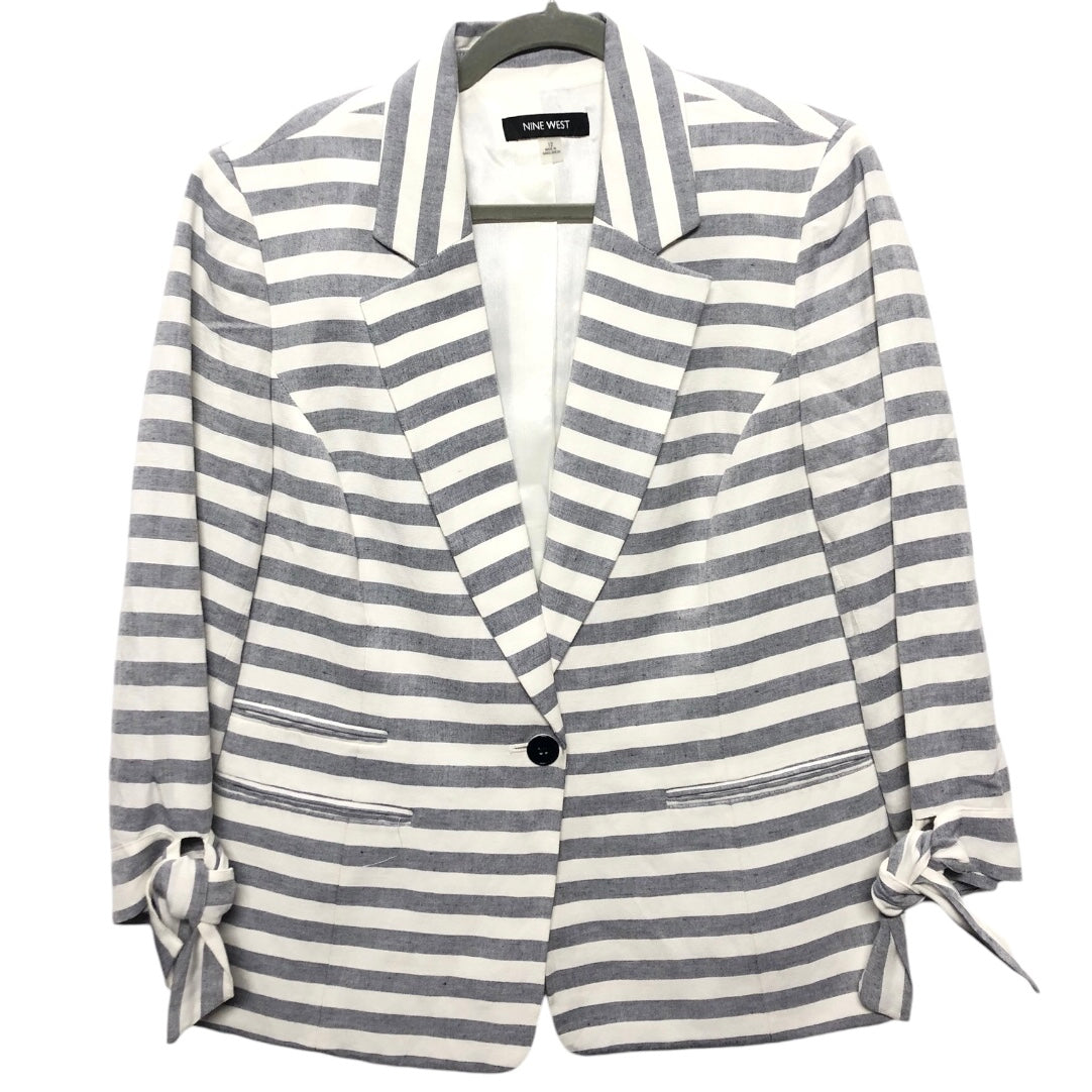 Blazer By Nine West Apparel In Blue & White, Size: 12