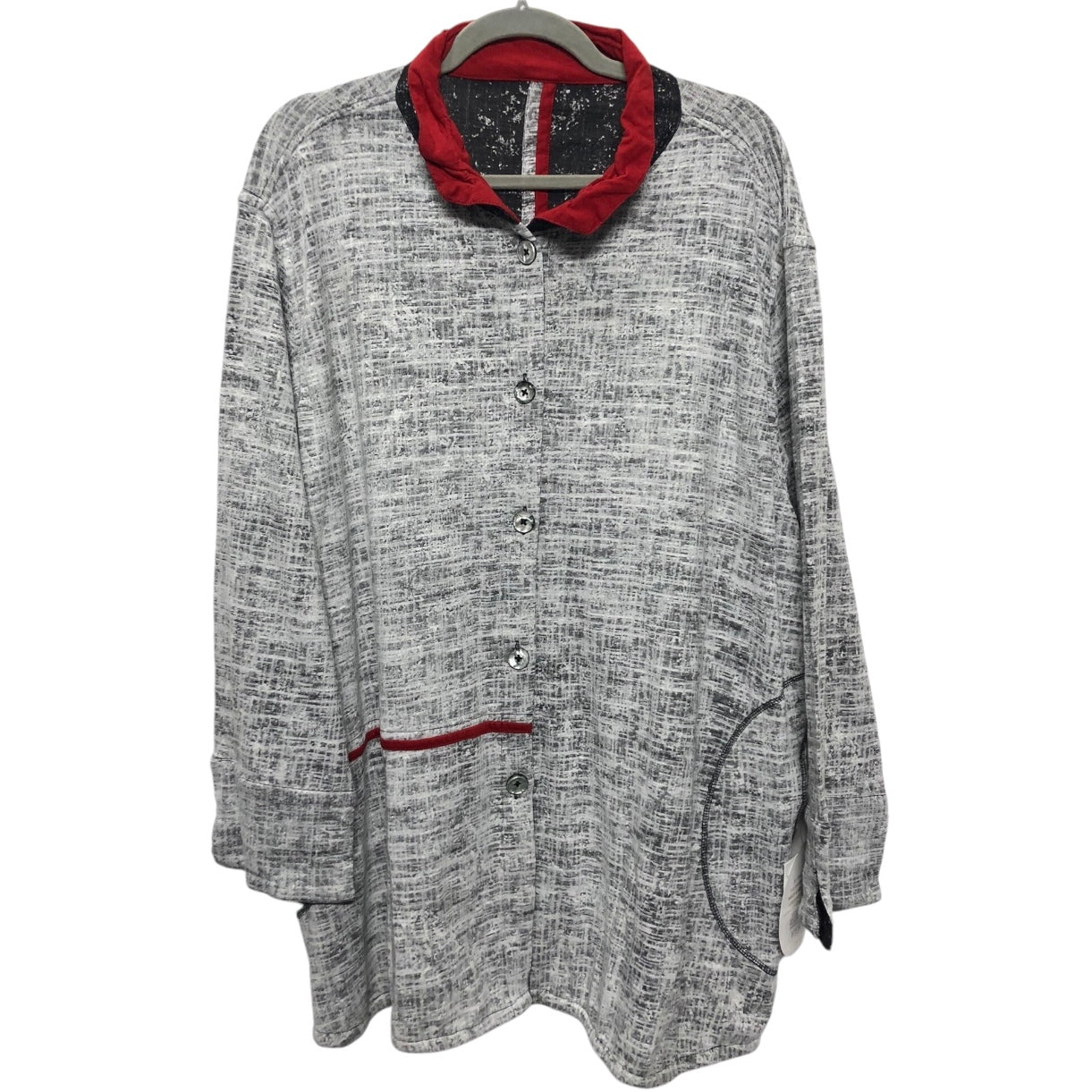 Tunic Long Sleeve By Parsley & Sage In Black & Grey, Size: 3x