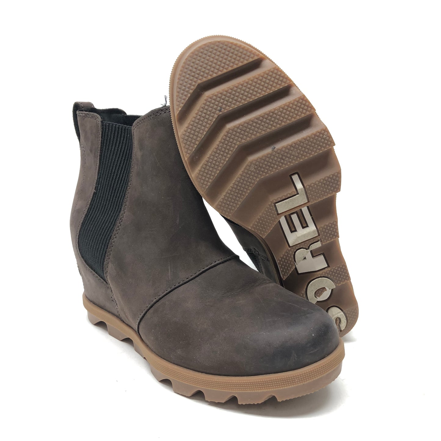 Boots Ankle Heels By Sorel In Brown, Size: 8