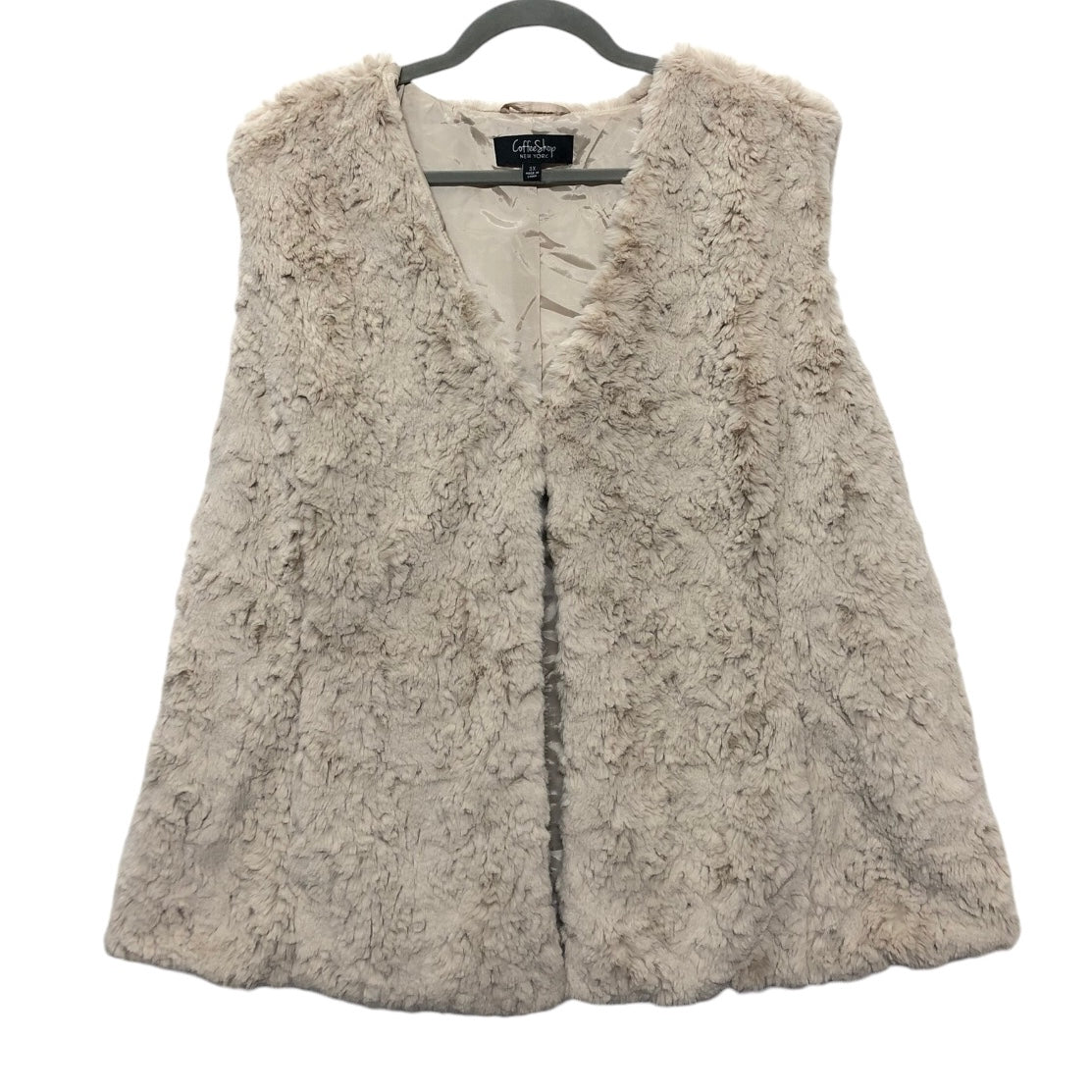 Vest Faux Fur & Sherpa By Coffee Shop In Beige, Size: 3x