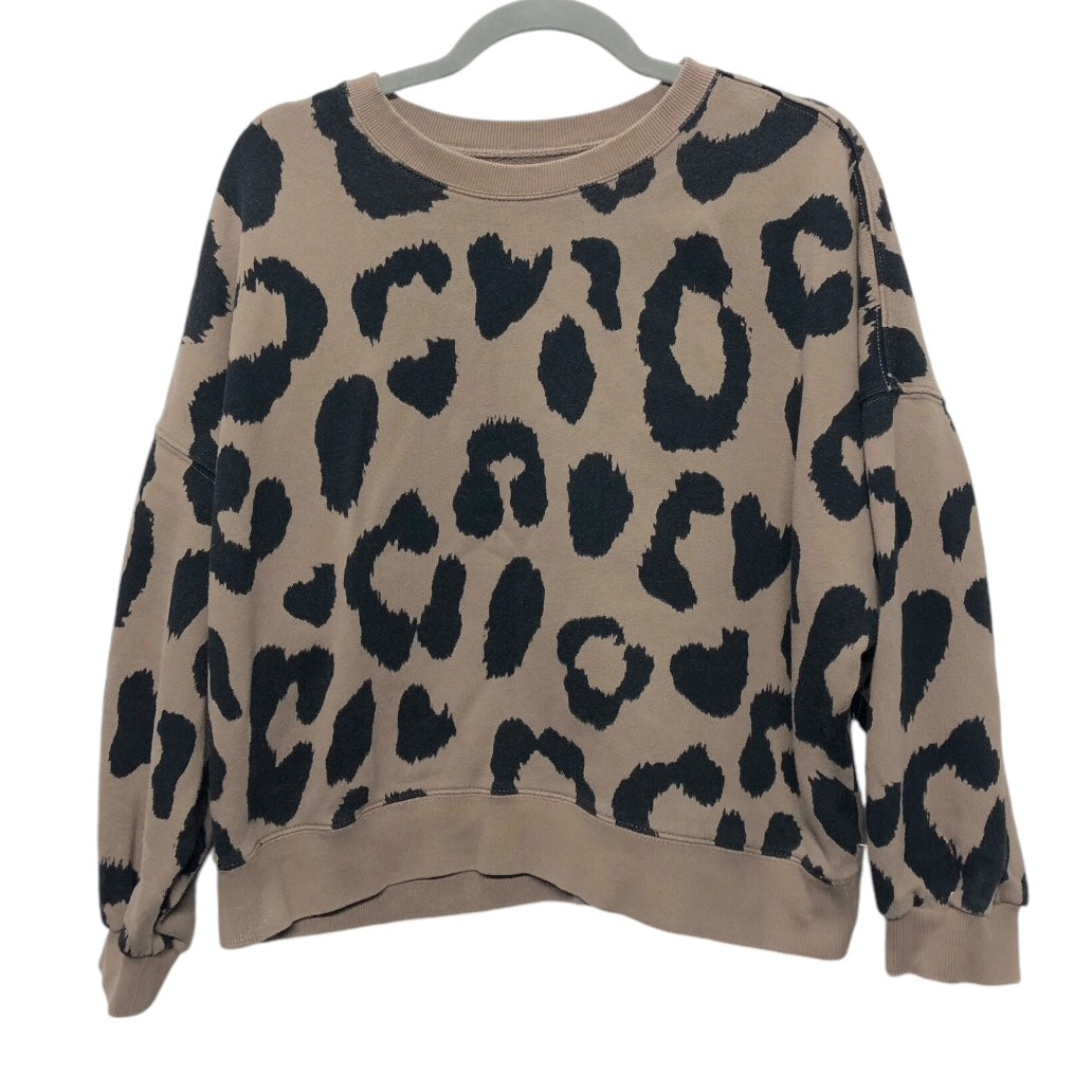 Sweatshirt Crewneck By Pistola In Black & Brown, Size: L