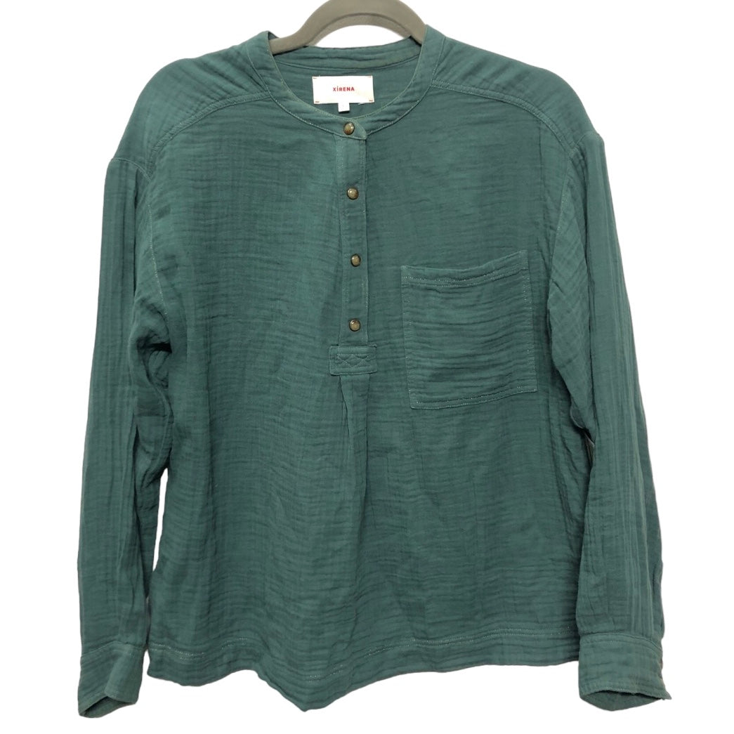 Blouse Long Sleeve By Cmb In Green, Size: S