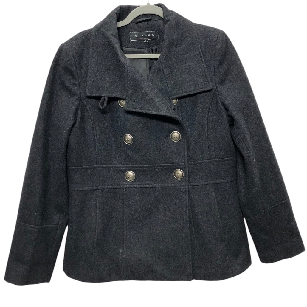 Coat Peacoat By Clothes Mentor In Grey, Size: L