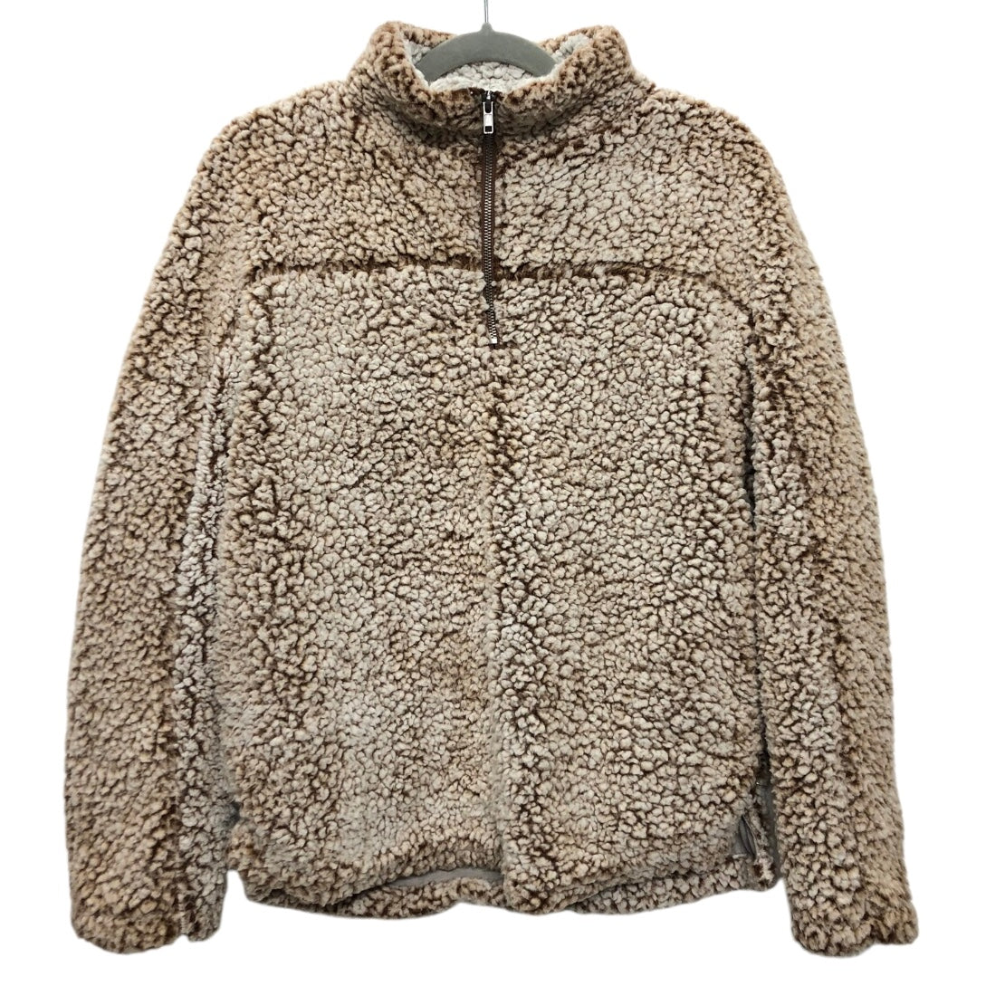 Jacket Faux Fur & Sherpa By Altard State In Brown & Cream, Size: S