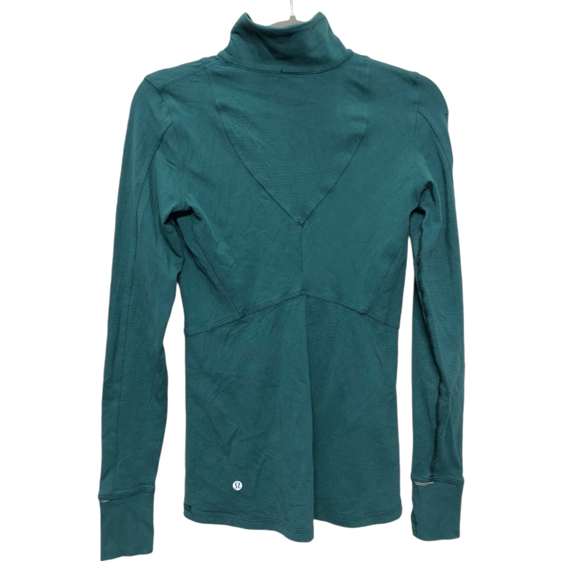 Athletic Top Long Sleeve Collar By Lululemon In Green, Size: 4