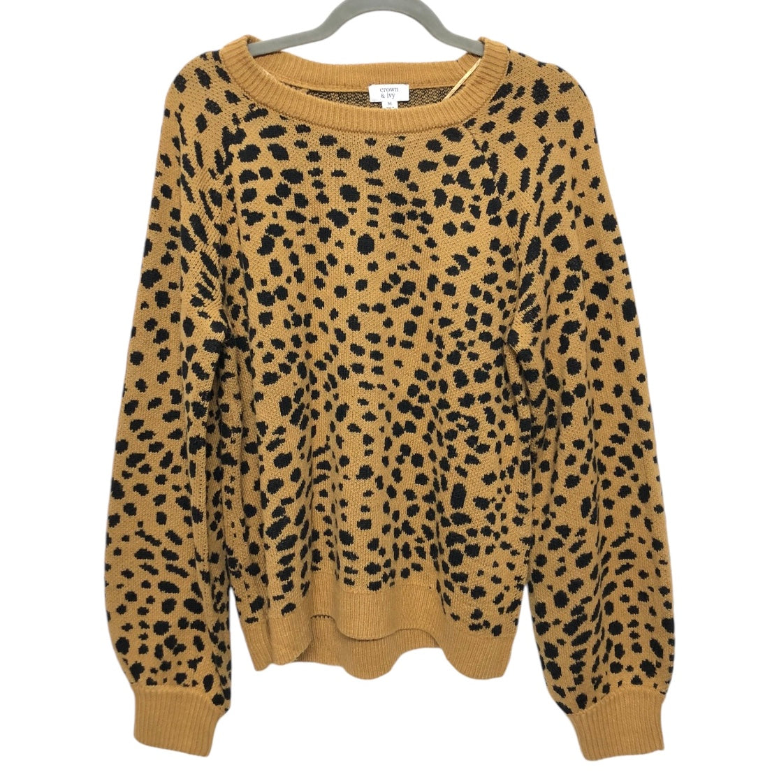 Sweater By Crown And Ivy In Black & Tan, Size: M