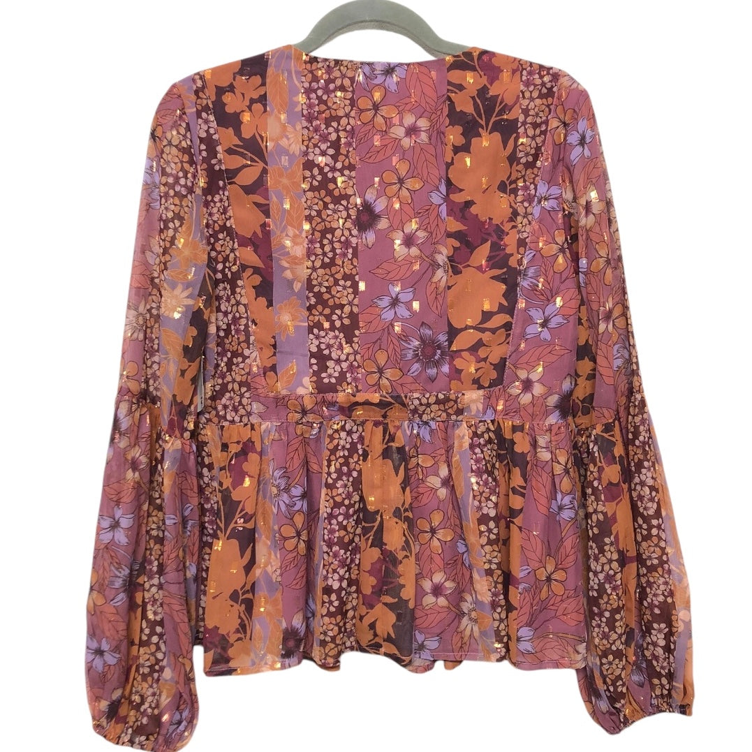 Blouse Long Sleeve By Clothes Mentor In Purple, Size: S