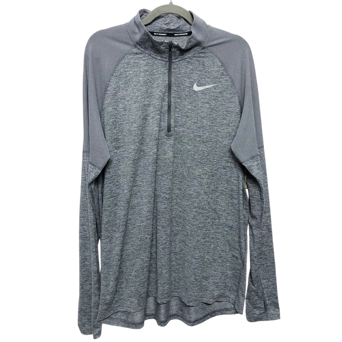 Athletic Top Long Sleeve Collar By Nike Apparel In Grey, Size: L