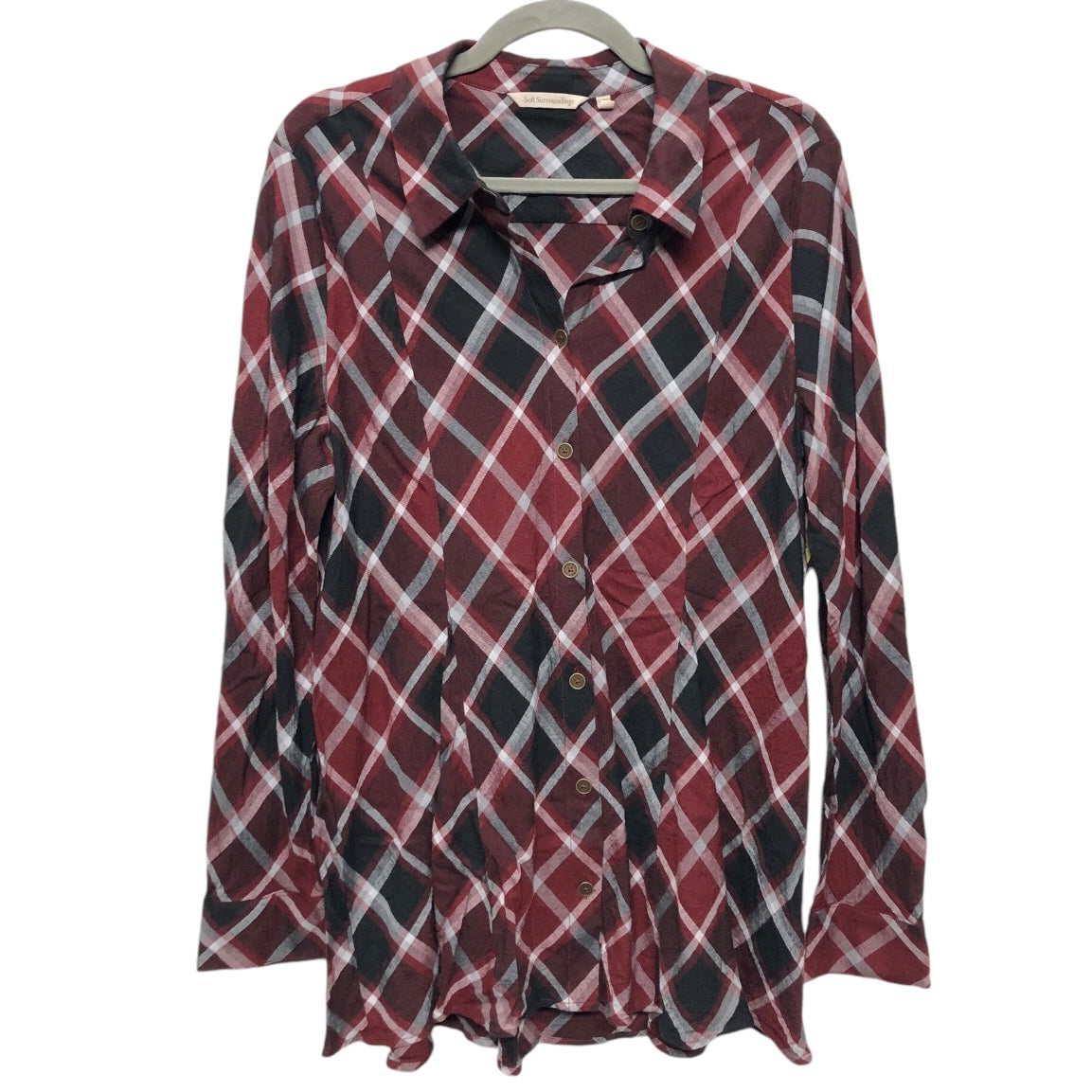 Tunic Long Sleeve By Soft Surroundings In Plaid Pattern, Size: Xl