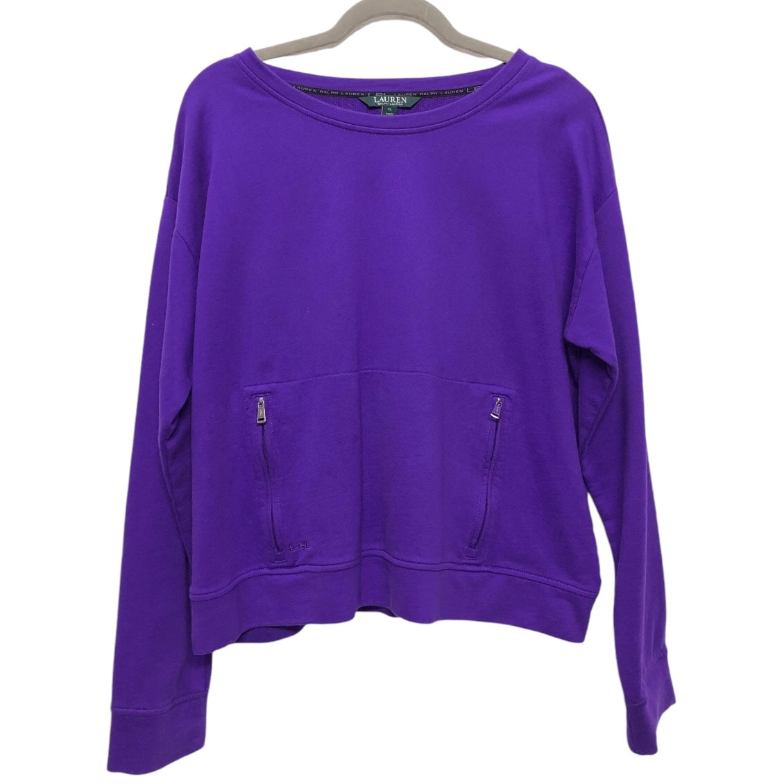 Sweatshirt Crewneck By Lauren By Ralph Lauren In Purple, Size: Xl