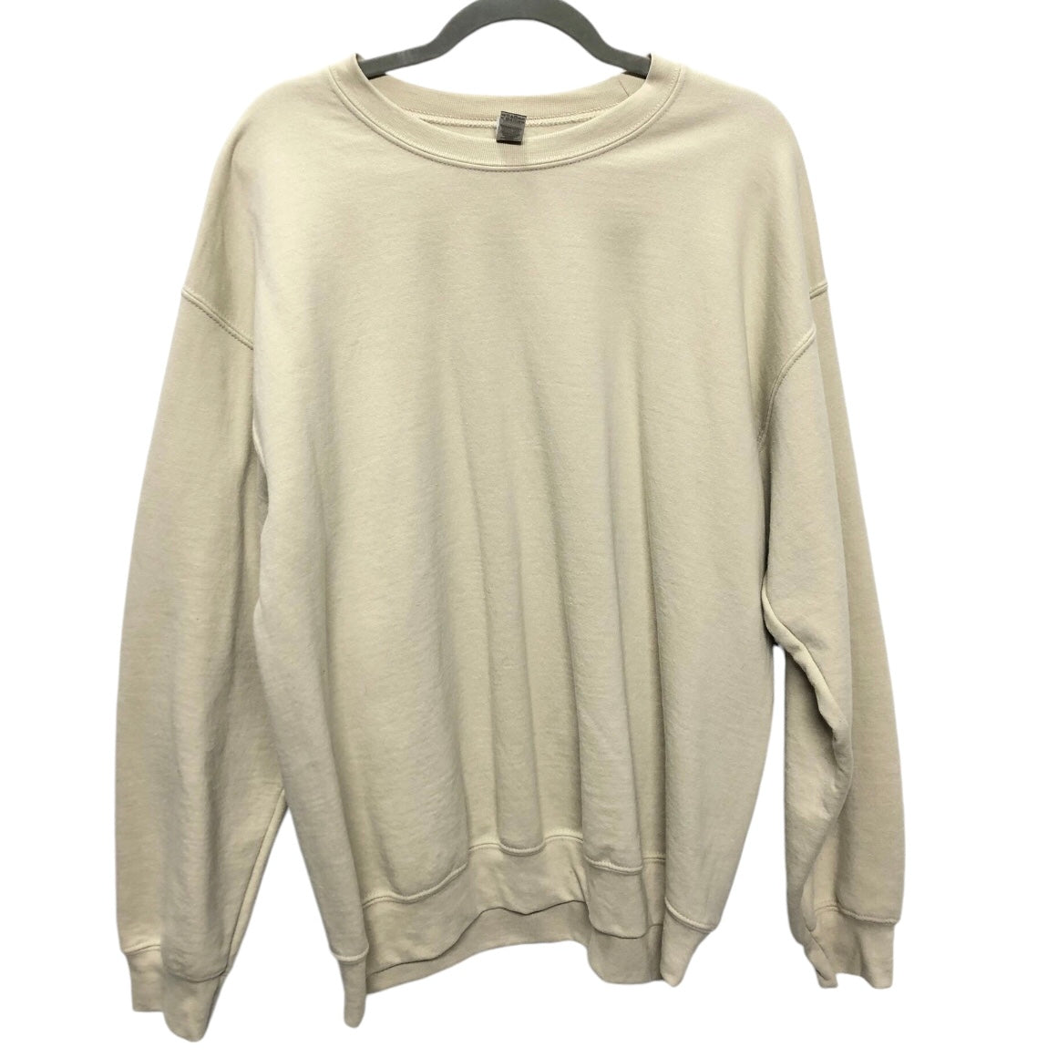 Sweatshirt Crewneck By Gildan In Beige, Size: L