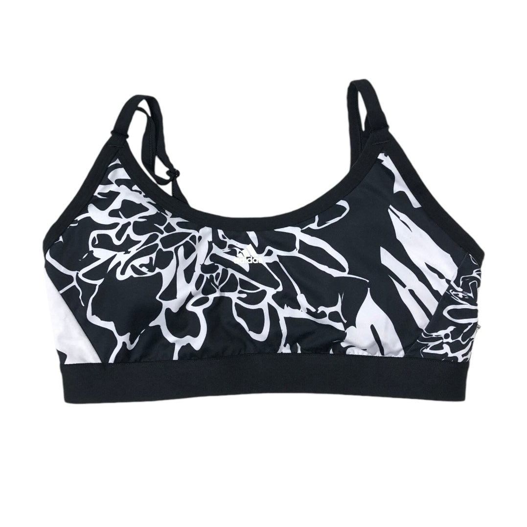 Athletic Bra By Adidas In Black & White, Size: Xl