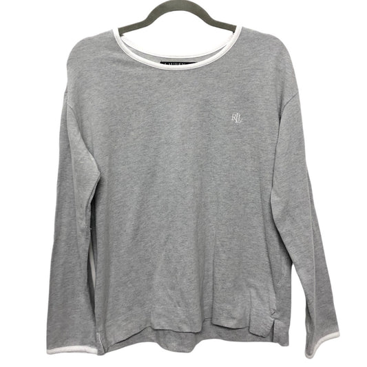 Top Long Sleeve Basic By Lauren By Ralph Lauren In Grey, Size: M