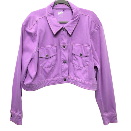 Jacket Denim By Cmc In Purple, Size: 2x