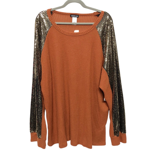 Top Long Sleeve By Heimish Usa In Orange, Size: 3x